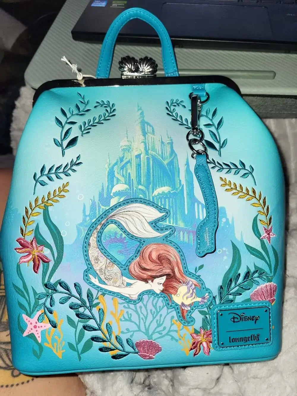 Loungefly Disney The Little Mermaid Ariel Kisslock Mini Backpack